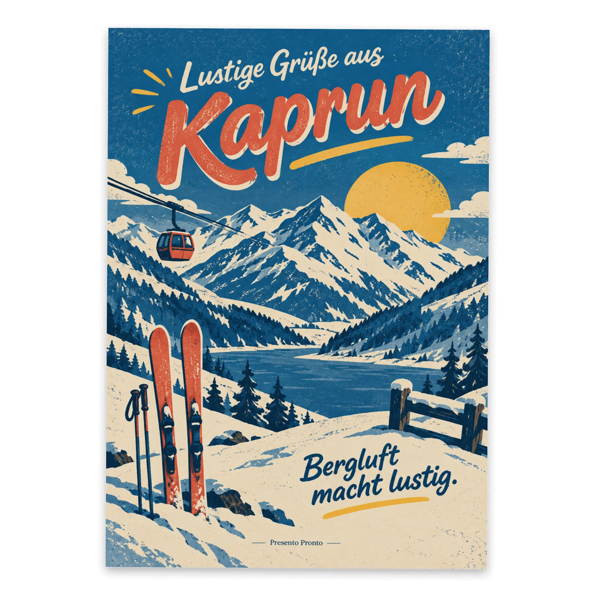 Lustige Grüße aus Kaprun Postkarte mit Seilbahn
