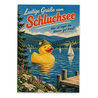 Lustige Grüße vom Schluchsee Postkarte mit Gummiente|p:2023654|h:2c1bcfef18fc30581949000dc8498d76