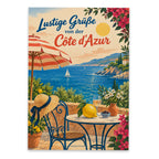 Lustige Urlaubspostkarte Grüße von der Côte d'Azur mit Zitrone|p:2023660|h:79fd972dd3c350ea7c6808bd5ebb418c