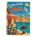 Lustige Grüße aus Malta Postkarte mit Fischerboot|p:2023665|h:f524faab21c243f20c5af06e944d778b
