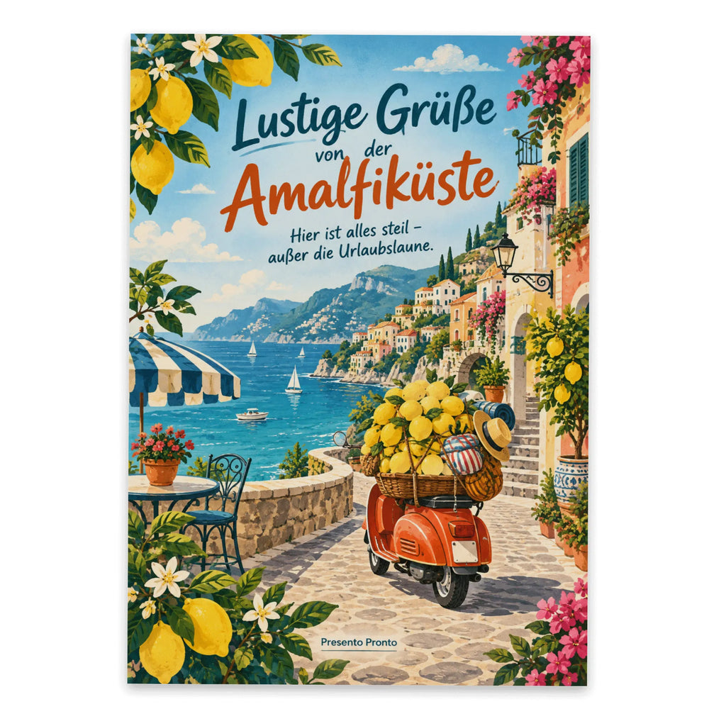 Lustige Postkarte Grüße von der Amalfiküste mit Roller|p:2023668|h:769b0b7a81dc7775a331a0df94965316