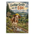 Lustige Grüße aus der Eifel Postkarte mit Kuh|p:2023675|h:a8e35de557188cc40f5000d2bd2bb29a