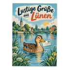 Lustige Grüße aus Lünen Postkarte mit Ente|p:2023681|h:f3bd7a66005c577a98d6ff28e5f98eb6