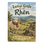 Lustige Grüße aus der Rhön Postkarte mit Schaf|p:2023689|h:6933457abc4e2c023793f905aa254b8f
