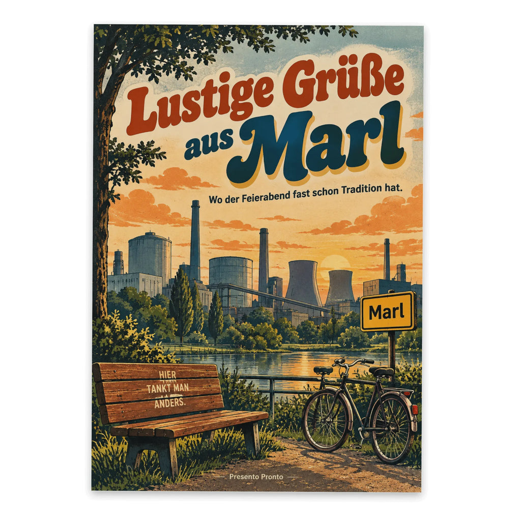Lustige Postkarte Grüße aus Marl mit Skyline|p:2023717|h:e8f9984a9e8824fbb7793433fd89f1f5