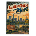 Lustige Postkarte Grüße aus Marl mit Skyline