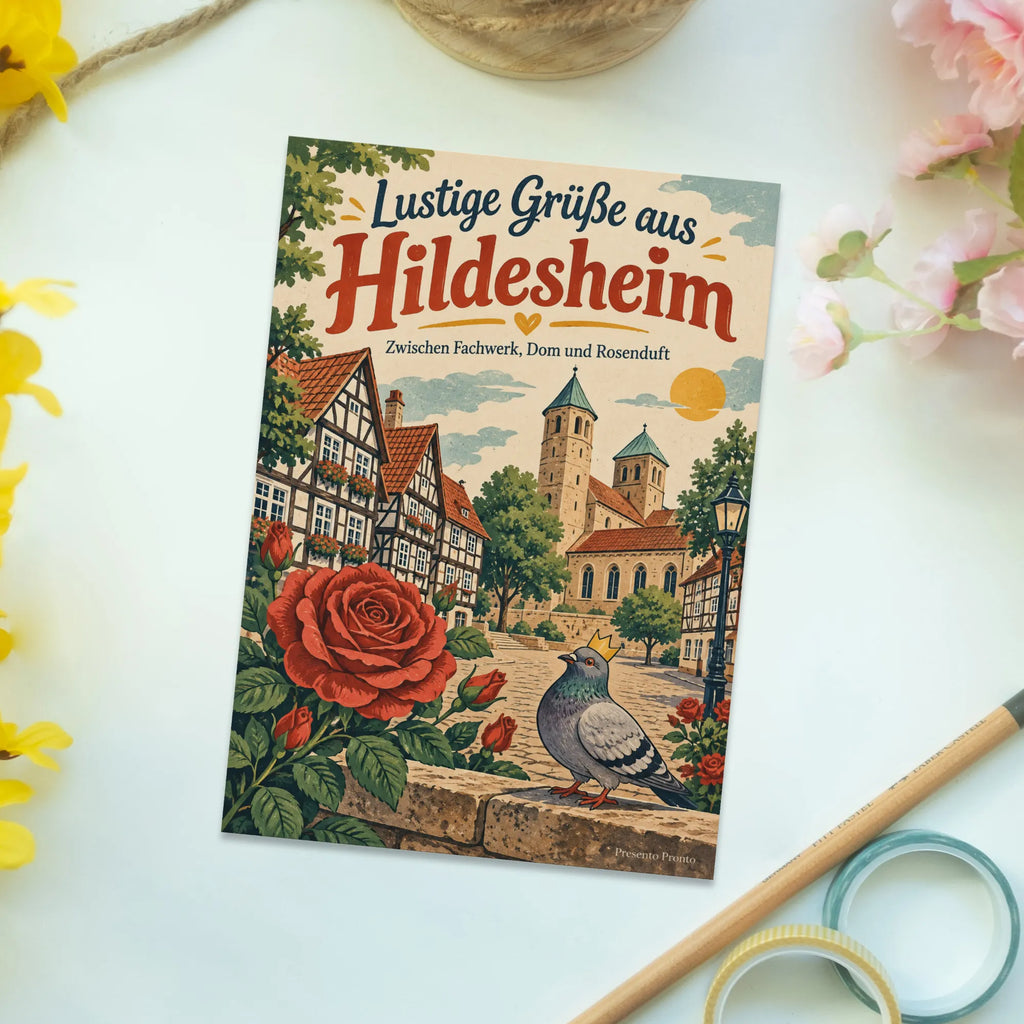 Lustige Grüße aus Hildesheim Postkarte mit Fachwerkhäusern|p:2023721|h:798f48bfd11280b804af49d8491d32a3