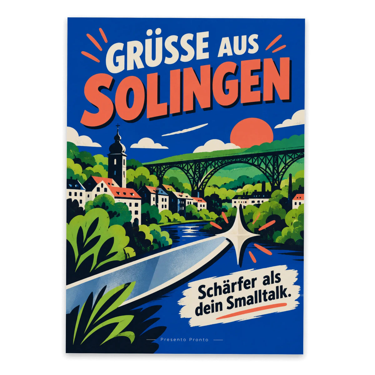 Lustige Grüße aus Solingen Postkarte mit frechem Spruch