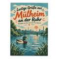 Lustige Postkarte Grüße aus Mülheim an der Ruhr mit Ente