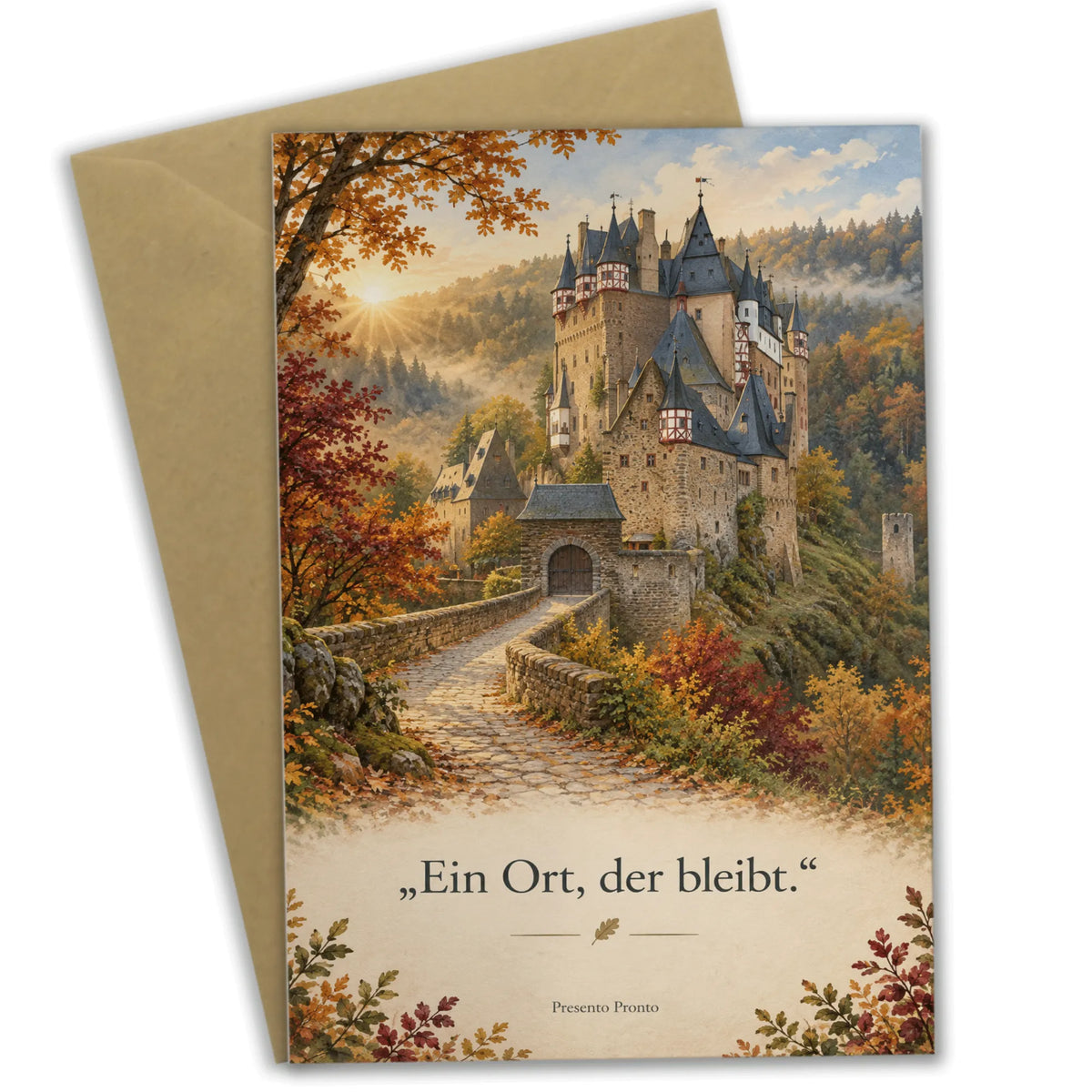 Nostalgische Grußkarte Burg Eltz für schöne Erinnerungen