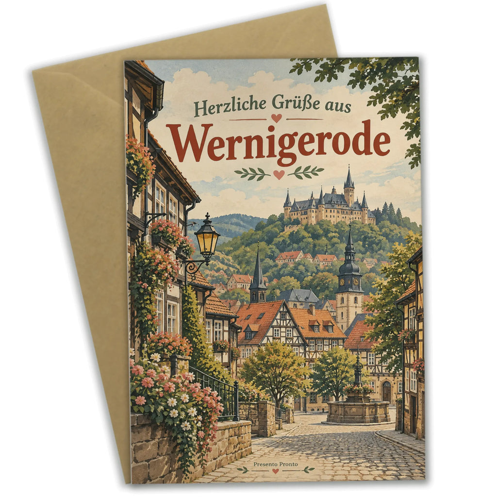 Romantische Grußkarte aus Wernigerode mit Fachwerkhäusern|p:2023748|h:eae797463bc7121167f0280d1ef9f9ac