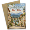 Herzliche Grußkarte aus Bad Tölz mit Altstadt Panorama