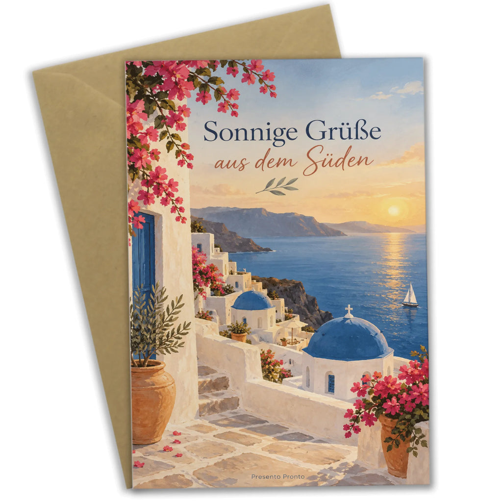 Sonnige Santorini Grußkarte für Sommergrüße mit Meerblick|p:2023751|h:8eaa6bb48d1a1c794802a713ca5cdbaf