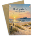 Elegante Heringsdorf Grußkarte mit Seebrücke für Ostseefans