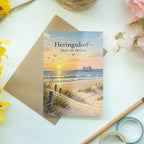 Elegante Heringsdorf Grußkarte mit Seebrücke für Ostseefans|p:2023757|h:d7150330c18c40bafddf013a603b40af