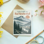 Herzliche Grußkarte aus Bad Reichenhall mit Bergsilhouette|p:2023759|h:44c9ea54dd0ab030e436bd5faab0ddb7