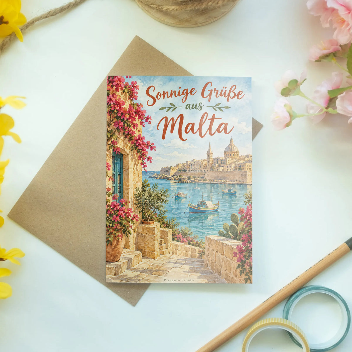 Sonnige Grußkarte aus Malta für Sommergrüße