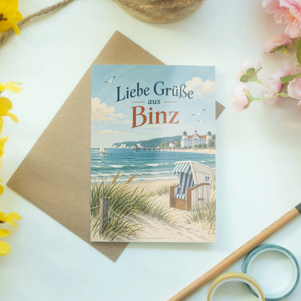 Elegante Sommergrußkarte aus Binz mit Strandkorb|p:2023771|h:9fda60e54d394112cf04b62480a5c753