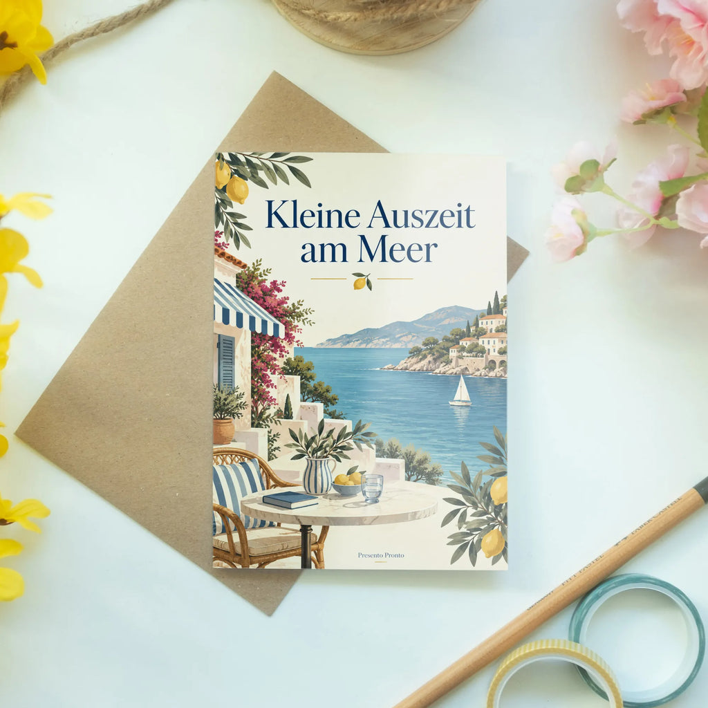 Elegante Sommerkarte Côte d'Azur mit Zitronen und Meer|p:2023774|h:358fe24659b5ed93aa8bf39c21508da6