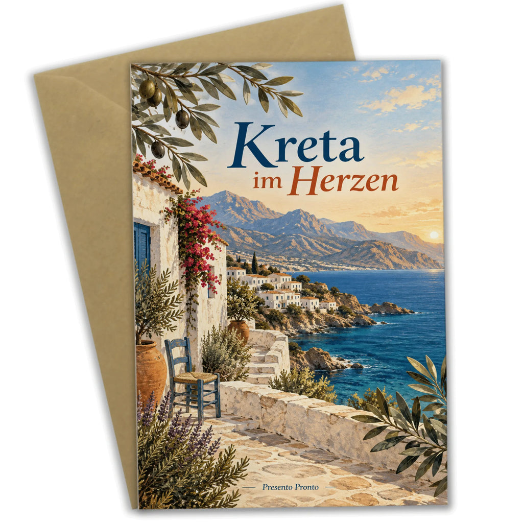 Herzliche Kretakarte für Sommergrüße mit Küstendorf|p:2023780|h:fbe2da1842a4874c3bff998e03c981ac