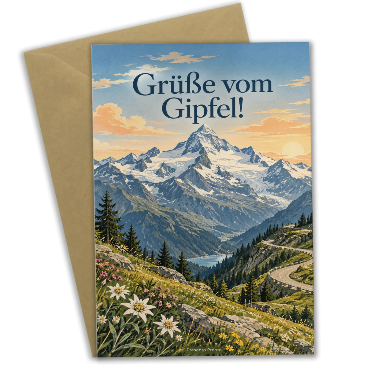 Fröhliche Großglockner Grußkarte für Bergfreunde