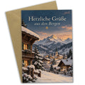 Herzliche Grüße aus Kitzbühel mit Bergdorf im Schnee