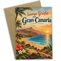 Sonnige Sommergrußkarte Gran Canaria mit Palmen