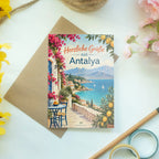 Herzliche Grußkarte aus Antalya zum Sommer mit Küste|p:2023795|h:a3e3a64e9b24bb24d13db0d019ab739d
