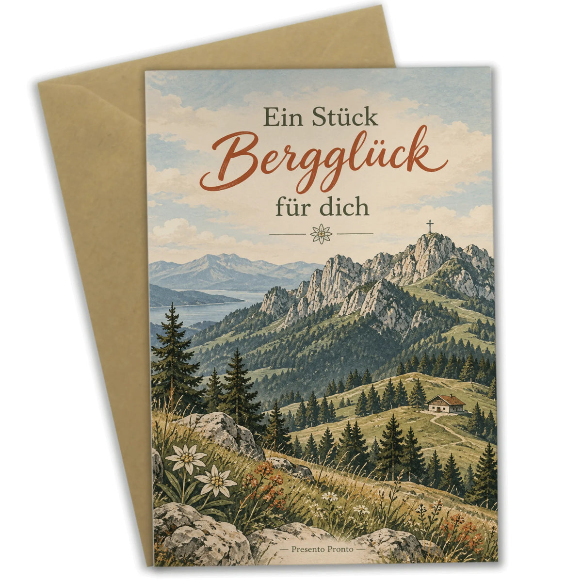 Herzliche Kampenwand Grußkarte für Bergfans mit Alpenpanorama