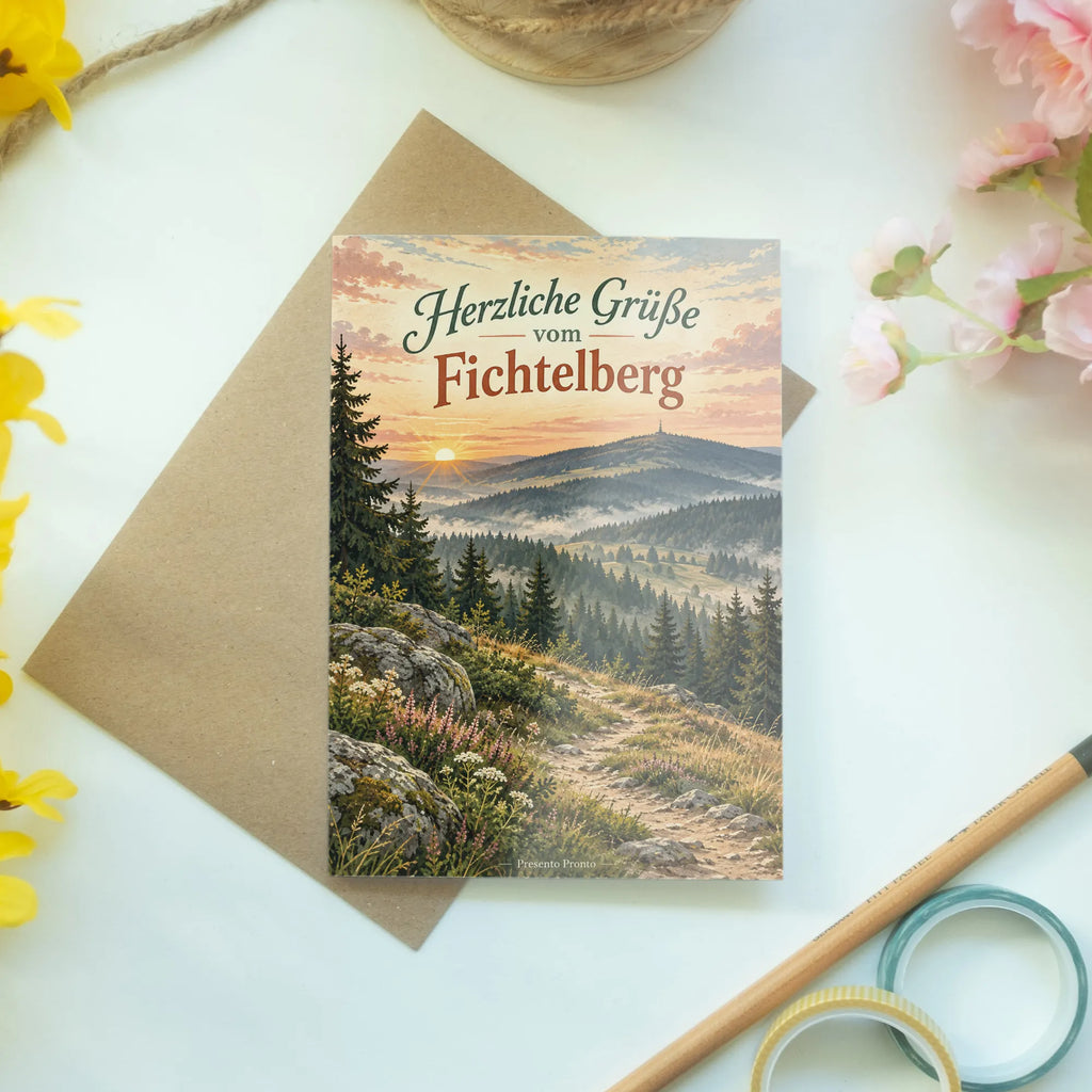 Herzliche Grußkarte vom Fichtelberg mit Sonnenaufgang|p:2023807|h:eb95ebee290baaecc3f341b6d0917ed9
