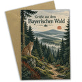 Stimmungsvolle Urlaubsgrußkarte aus dem Bayerischen Wald mit Luchs