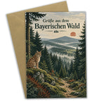 Stimmungsvolle Urlaubsgrußkarte aus dem Bayerischen Wald mit Luchs|p:2023811|h:0e2e2ded8e48f919e33a8a419dd0c818