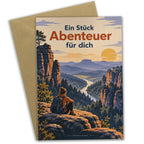 Abenteuerliche Grußkarte Sächsische Schweiz für Wanderfreunde|p:2023812|h:a2986c20beed88feef40f7e57ffab95c