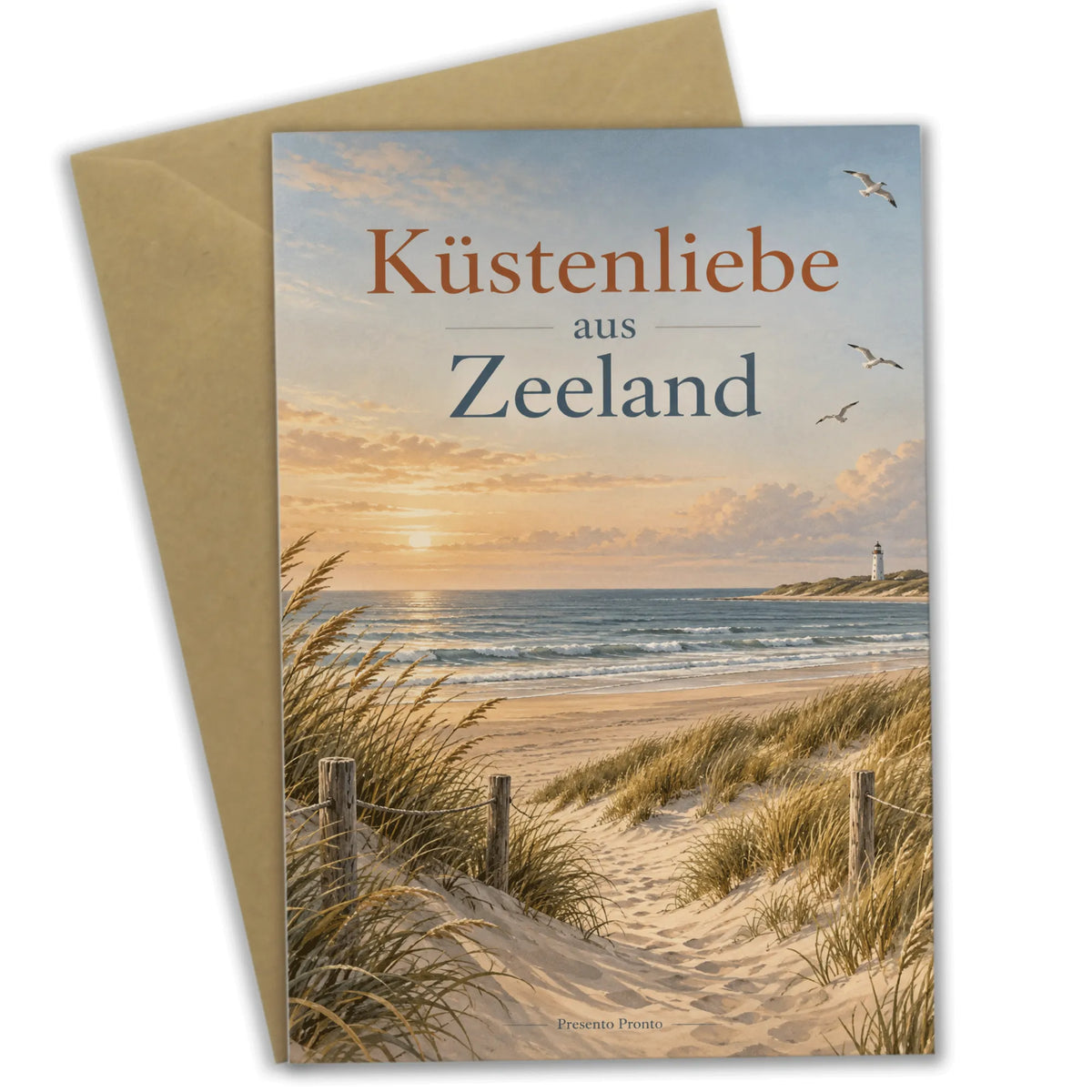 Herzliche Sommergrüße aus Zeeland mit Leuchtturm