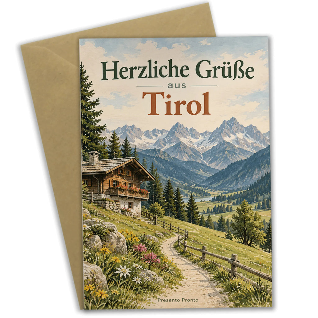 Herzliche Grüße aus Tirol Karte mit Berglandschaft|p:2023818|h:798509f977b9a78e480d20f2684569f9