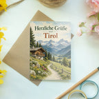 Herzliche Grüße aus Tirol Karte mit Berglandschaft|p:2023818|h:e1b12e0e78b5687566eda2b7e96837ca