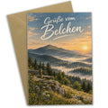 Stimmungsvolle Grüße vom Belchen Karte mit Sonnenaufgang