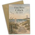 Herzliche Nordsee Grußkarte mit Leuchtturm für Urlaubsgrüße