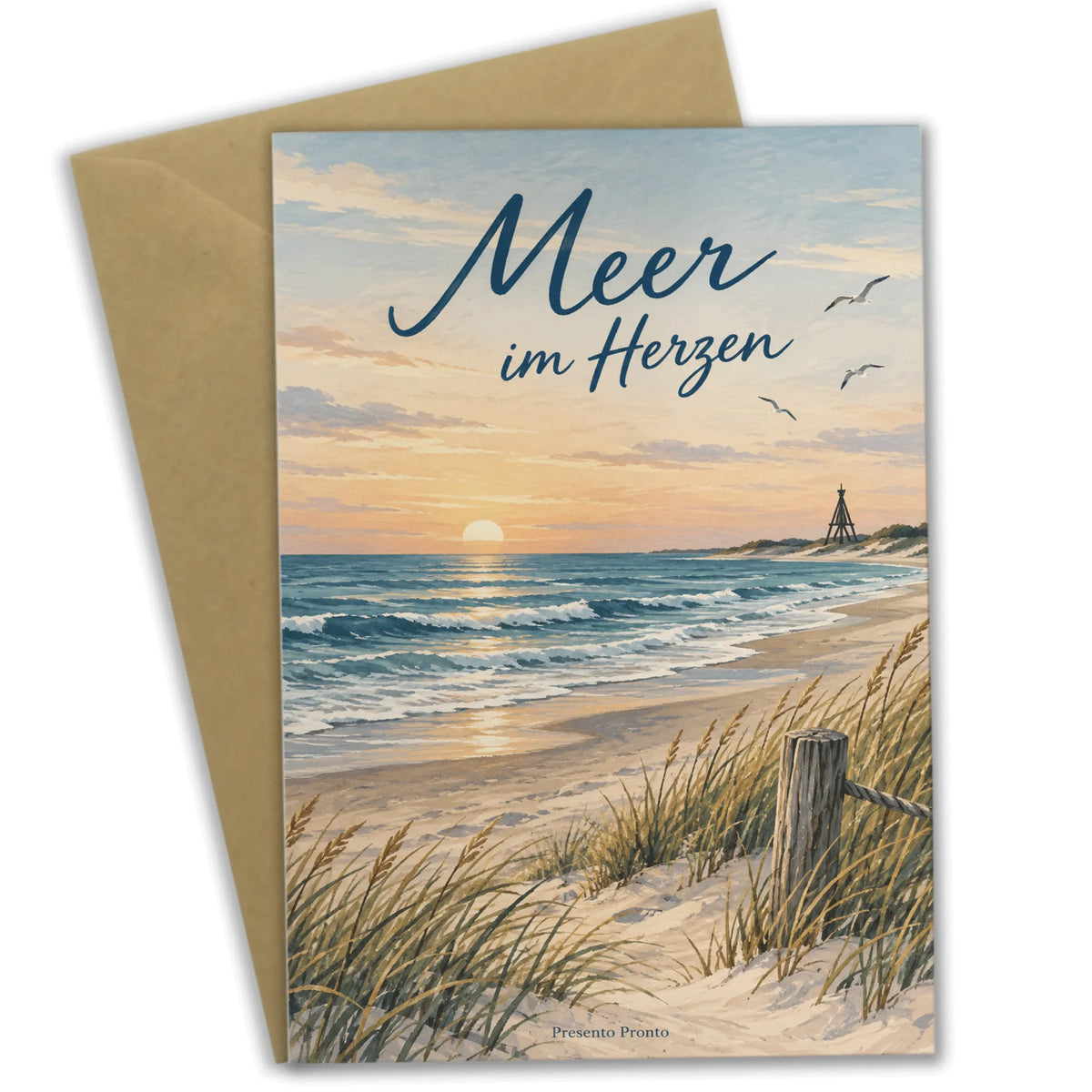 Stimmungsvolle Ostseekarte für Meeresliebhaber mit Dünen