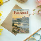 Nostalgische Grußkarte vom Herzogstand mit Kochelsee|p:2023834|h:e816d1c797959ecee13c71276763b836