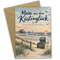 Herzliche Grußkarte aus St. Peter-Ording mit Strandkorb