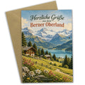 Herzliche Grußkarte aus dem Berner Oberland mit Bergsee