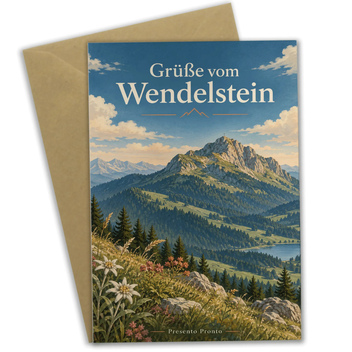 Herzliche Urlaubsgrüße vom Wendelstein mit Wildblumen