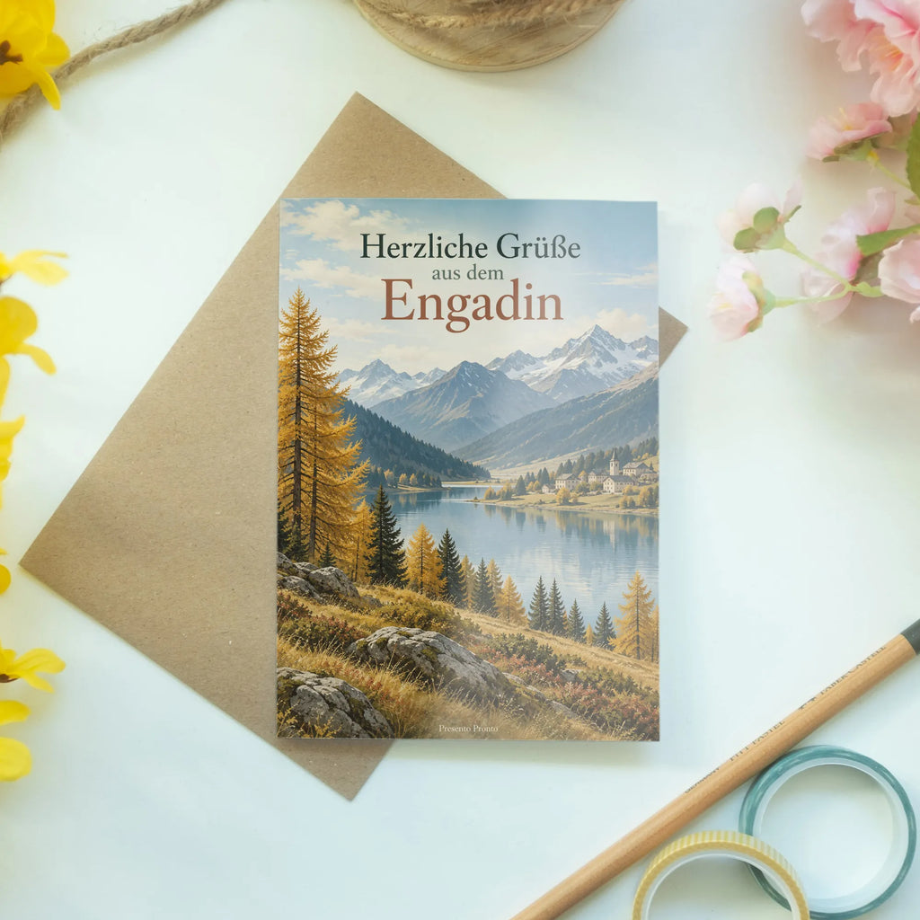 Herzliche Grußkarte aus dem Engadin mit Berglandschaft|p:2023855|h:00d06453c8279023b4ac03150999fa6e