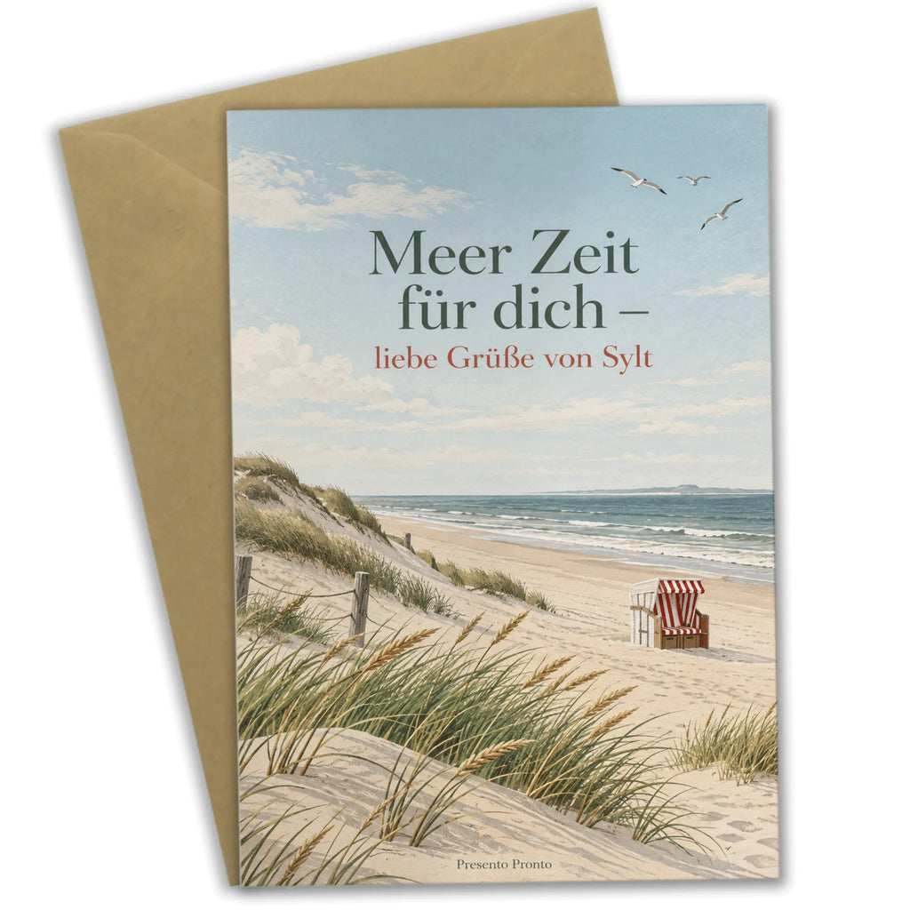 Elegante Sylt Grußkarte mit Strandkorb für Urlaubsgrüße|p:2023858|h:23a5126a66340b37aa005cd68e489532