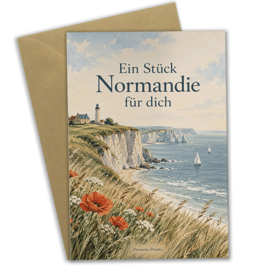 Nostalgische Normandie Grußkarte für Frankreichfans mit Leuchtturm|p:2023869|h:295883b0a32448abc861b199f22c682f