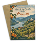 Herzliche Grußkarte aus der Wachau mit Weinbergen|p:2023876|h:7f4e5ee27339bf1515fe5b756b9ff327