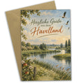 Herzliche Grußkarte aus dem Havelland mit Störchen für Fans