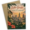 Herzliche Grüße aus Kuala Lumpur Grußkarte mit Skyline
