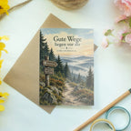 Poetische Grußkarte vom Rennsteig mit nebligem Wanderweg|p:2023921|h:642e73e51b96e8bf4ac0f33b8633e042